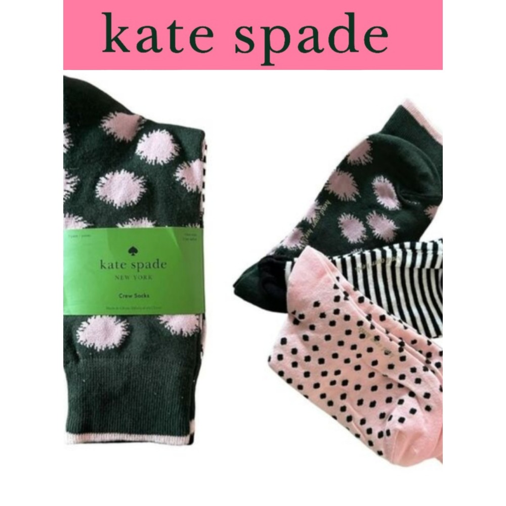 Kate Spade New York Abstract Splash Crew Socks- 3-Pair